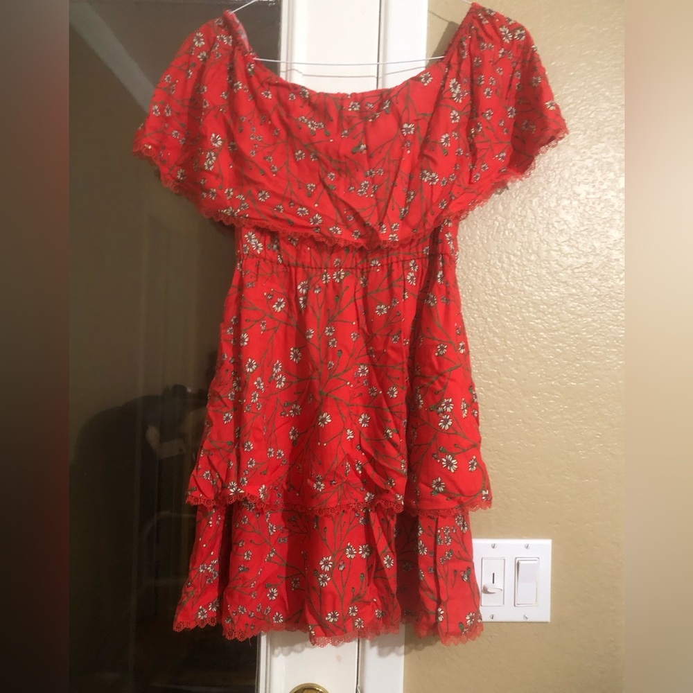 Alice and Olivia Red floral dress. Size 2